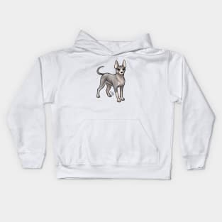 American hairless terrier Pink and Gray Kids Hoodie